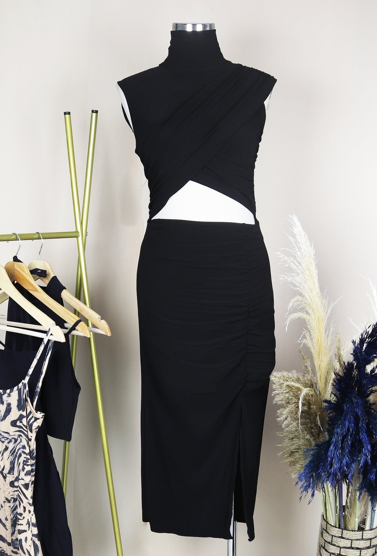Black Waist Detailed Dress.